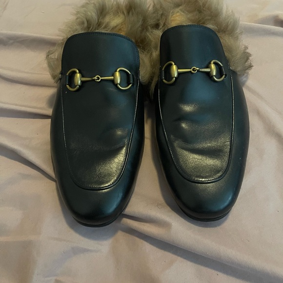 Gucci Princetown’s with fur UK Size 13 - Picture 1 of 5